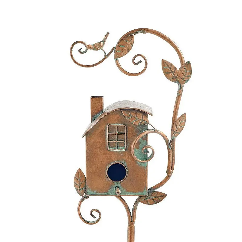 Decorative Birdhouse Garden Stake Set – Rustic Yard & Flower Bed Accent 6