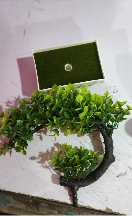Decorative Bonsai-Style Artificial Plant – Silk Flowers on PVC Base, 20 cm Tall