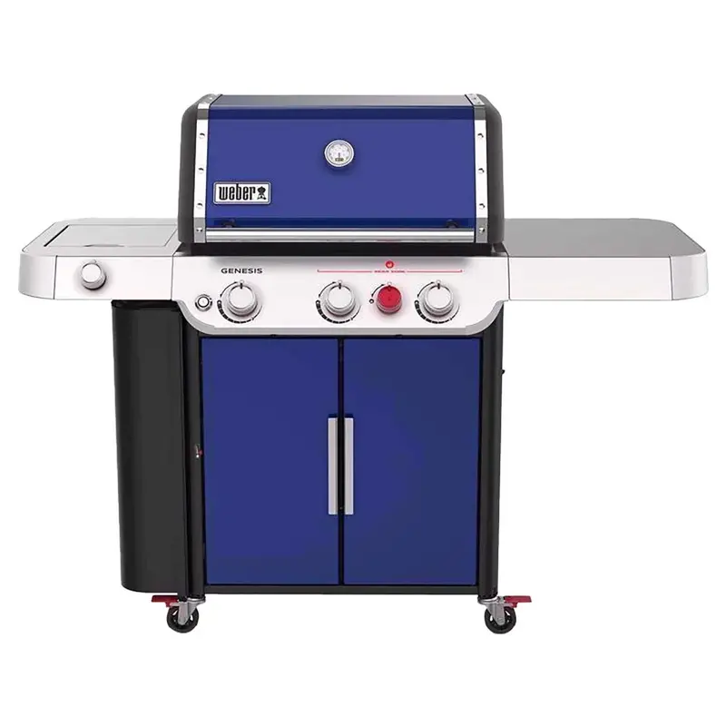 Deep Ocean Blue Liquid Propane Grill – Compact Portable Burner Grill for Outdoor Cooking