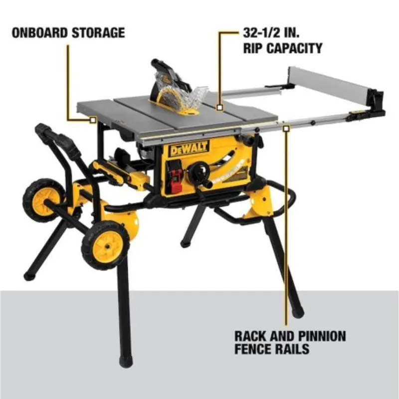DEWALT 15-Amp 10" Job Site Table Saw – Rolling Stand Included (Model DWE7491RS)