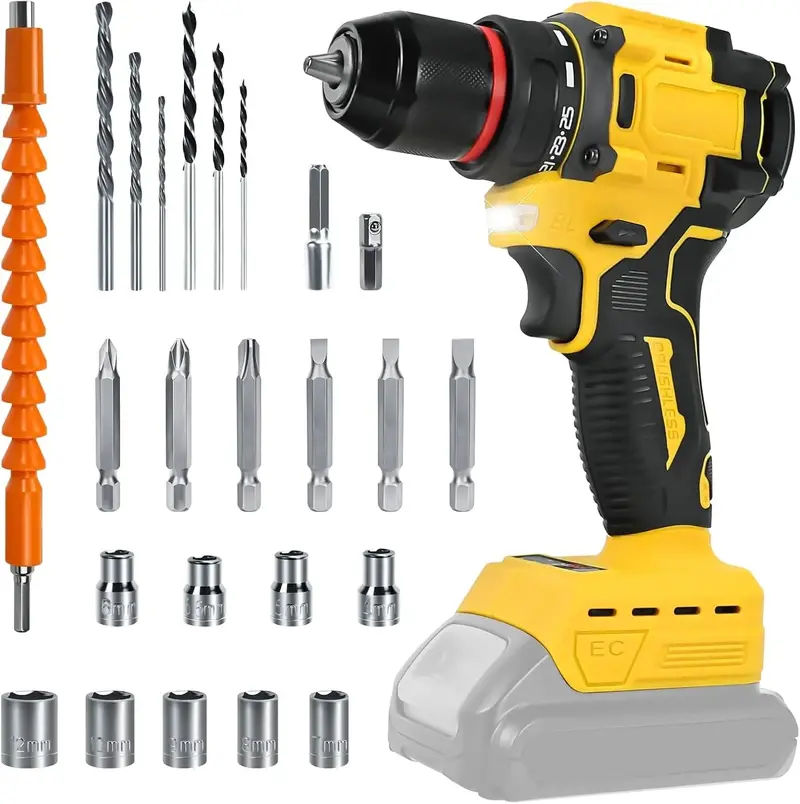Dewalt 20V-Compatible Cordless Drill Driver – Brushless Motor, Two-Speed Transmission, and Ergonomic Grip