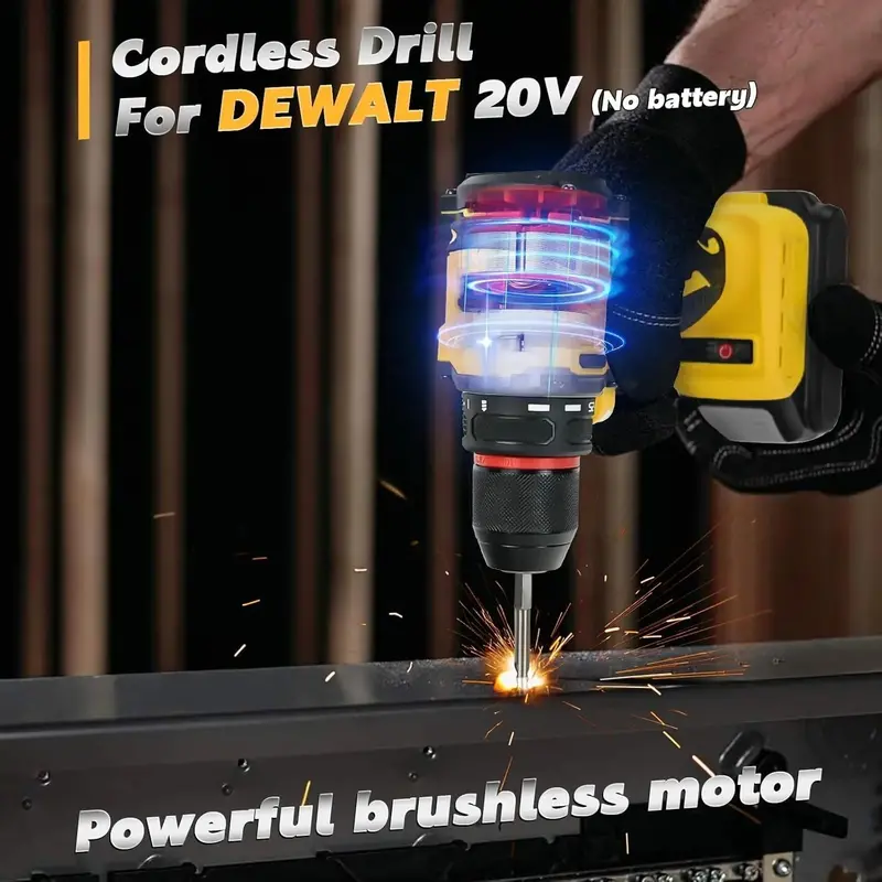 Dewalt 20V-Compatible Cordless Drill Driver – Brushless Motor, Two-Speed Transmission, and Ergonomic Grip 2