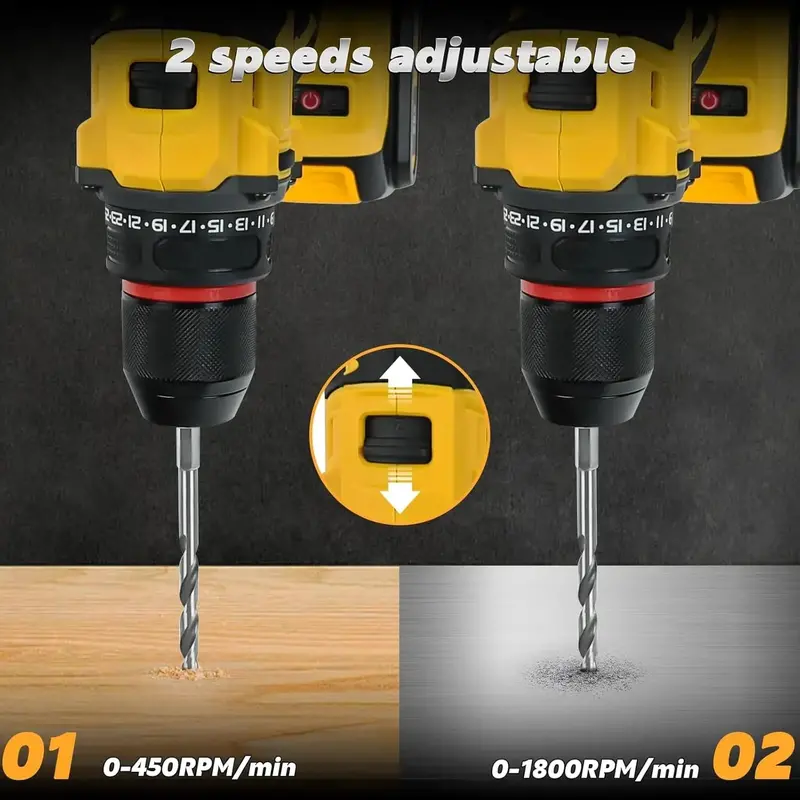 Dewalt 20V-Compatible Cordless Drill Driver – Brushless Motor, Two-Speed Transmission, and Ergonomic Grip
