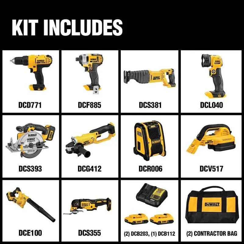 DEWALT 20V MAX 10-Tool Cordless Combo Kit (DCK1020D2) with Batteries and Charger