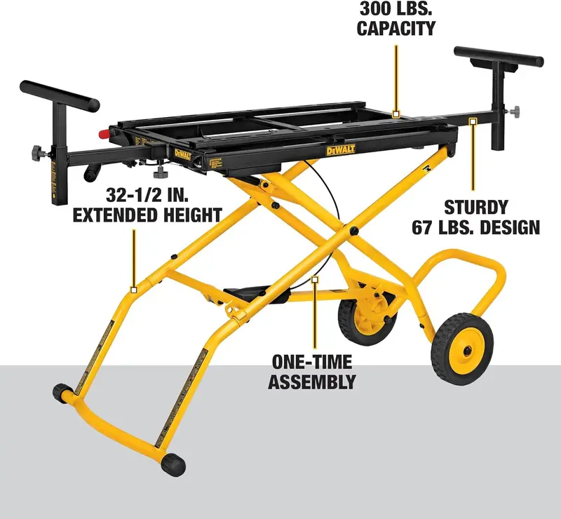 DEWALT DWX726 Miter Saw Stand – Mobile, Adjustable, Heavy-Duty Support System (Yellow)