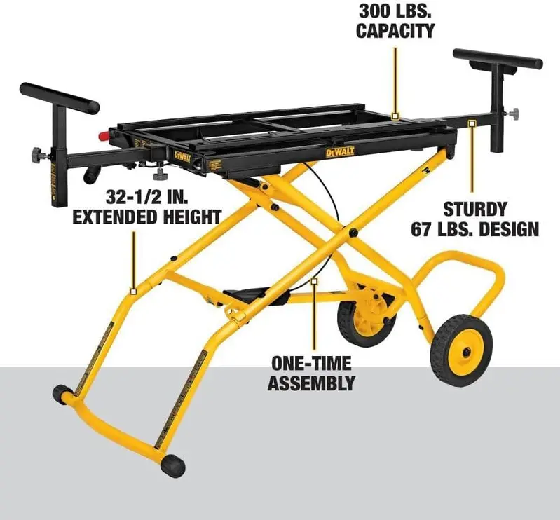 DEWALT DWX726 Rolling Miter Saw Stand with Adjustable Height and Locking Wheels