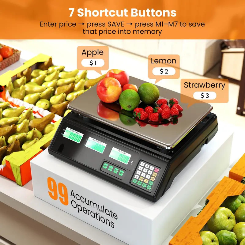 Digital Counting Scale with Pricing Function – 88 lb / 40 kg Capacity & Dual-Screen Readout 2