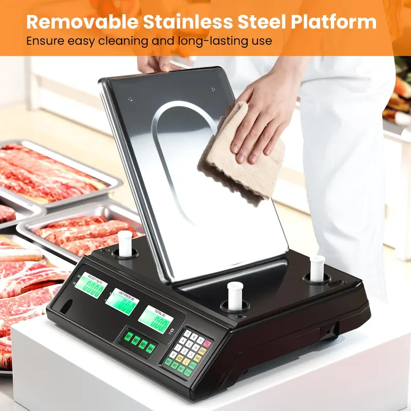 Digital Counting Scale with Pricing Function – 88 lb / 40 kg Capacity & Dual-Screen Readout