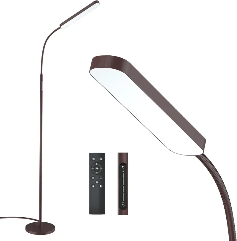 Dimmable LED Floor Lamp – Adjustable Color Temperature & Remote Control for Living Spaces