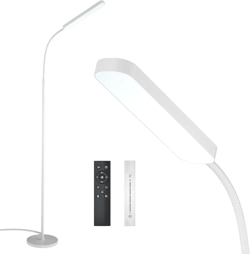 Dimmable LED Floor Lamp – Adjustable Color Temperature & Remote Control for Living Spaces