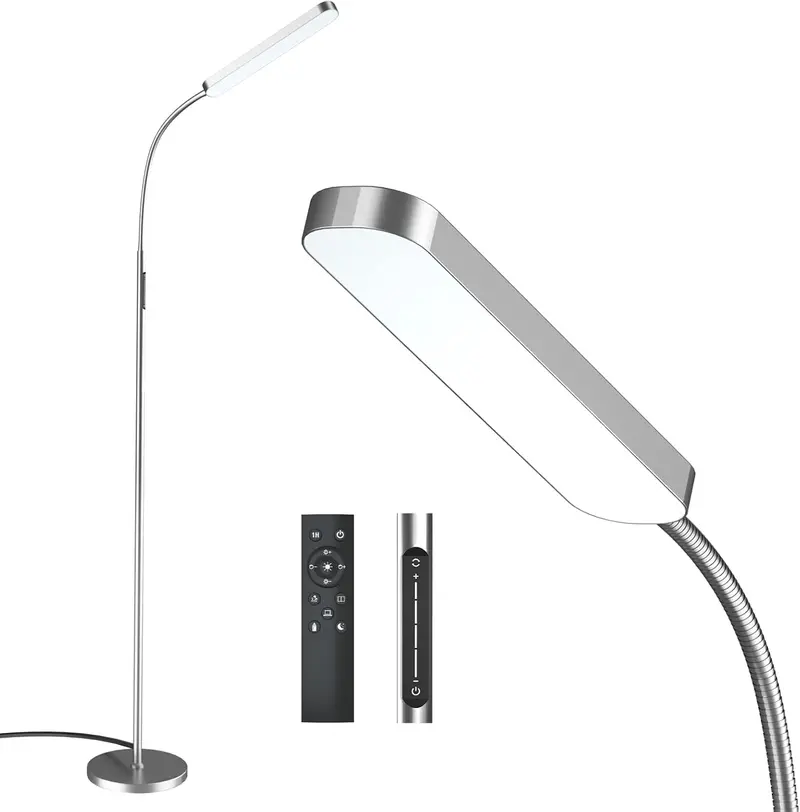 Dimmable LED Floor Lamp – Adjustable Color Temperature & Remote Control for Living Spaces 4