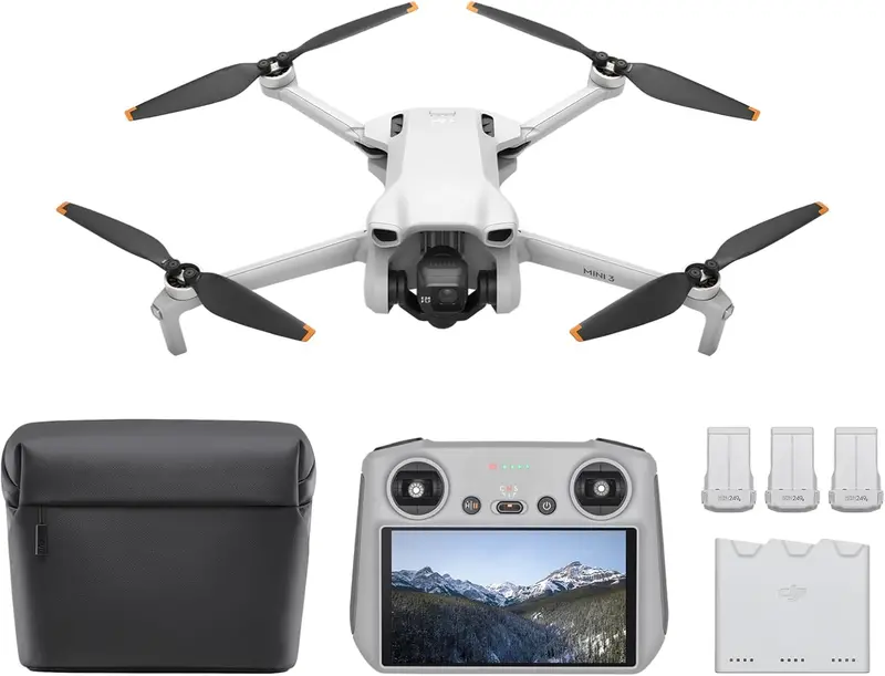 DJI Mini 3 Drone – 4K Camera Quadcopter for Beginners Featuring 38-Min Flight, True Vertical Shooting, GPS Auto-Return & 10km Video Range