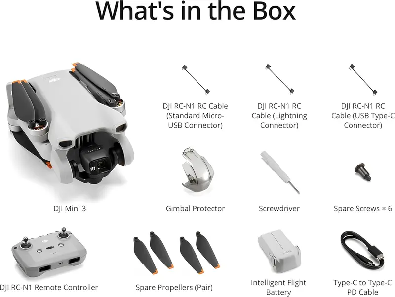 DJI Mini 3 Drone – 4K Camera Quadcopter for Beginners Featuring 38-Min Flight, True Vertical Shooting, GPS Auto-Return & 10km Video Range