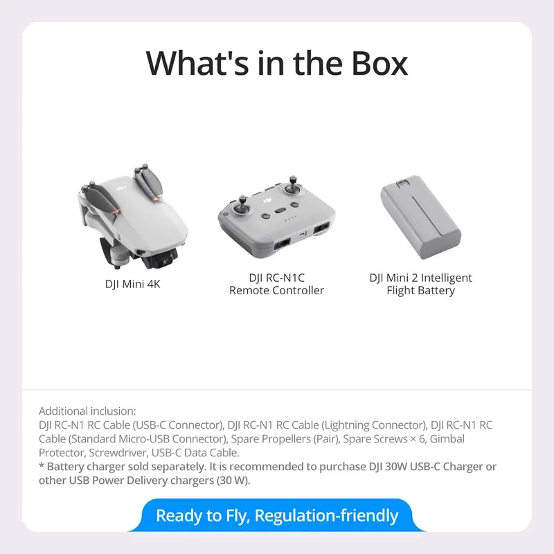 DJI Mini 4K Drone – Ultra-Compact 4K UHD Camera Drone Under 249g with 3-Axis Gimbal, 10km HD Transmission & 31-Min Flight Time