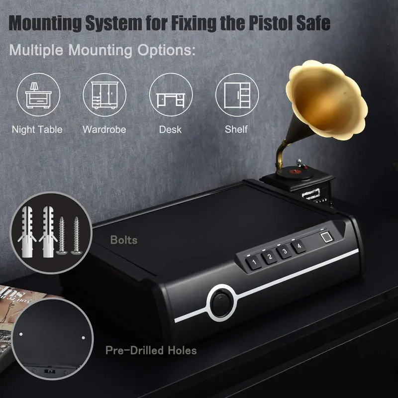 DOJ-Approved Compact Pistol Safe for Two Handguns