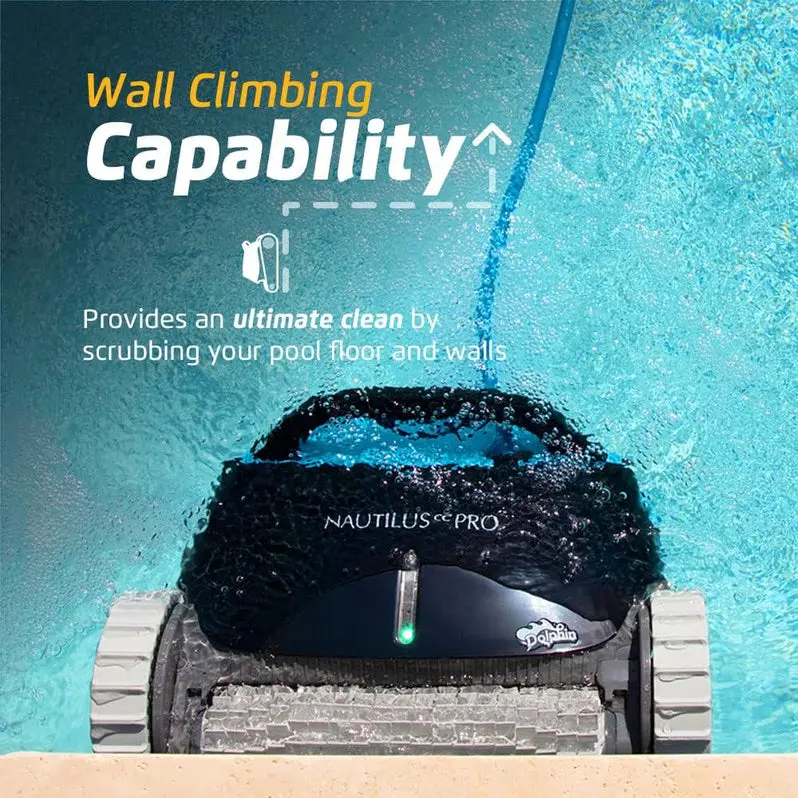Dolphin Nautilus CC Robotic Pool Vacuum – Climbs Walls, Cleans Waterline, and Handles Pools up to 33 Feet