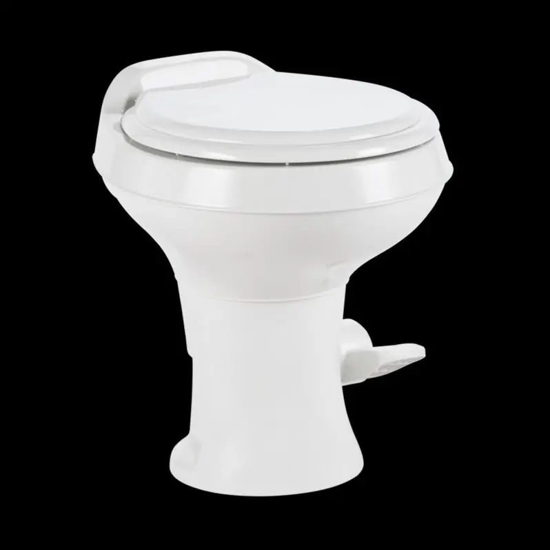 Dometic 300 Series Standard-Height RV Toilet – Heavy-Duty White Plastic Model 302300071