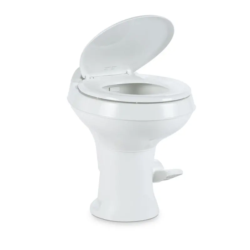 Dometic 300 Series Standard-Height RV Toilet – Heavy-Duty White Plastic Model 302300071