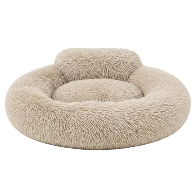 Donut-Style Dog Bed with Raised Rim, Faux Fur Cover, and Anti-Slip Base 5