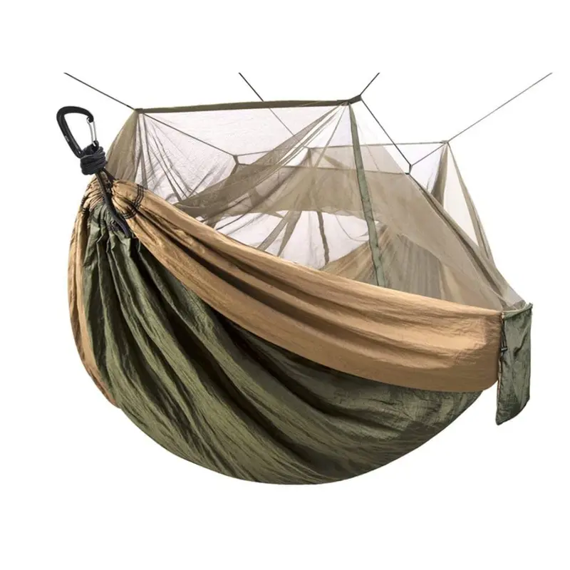 Double-Layer Camping Hammock – 78" × 118" with Integrated Insect Mesh