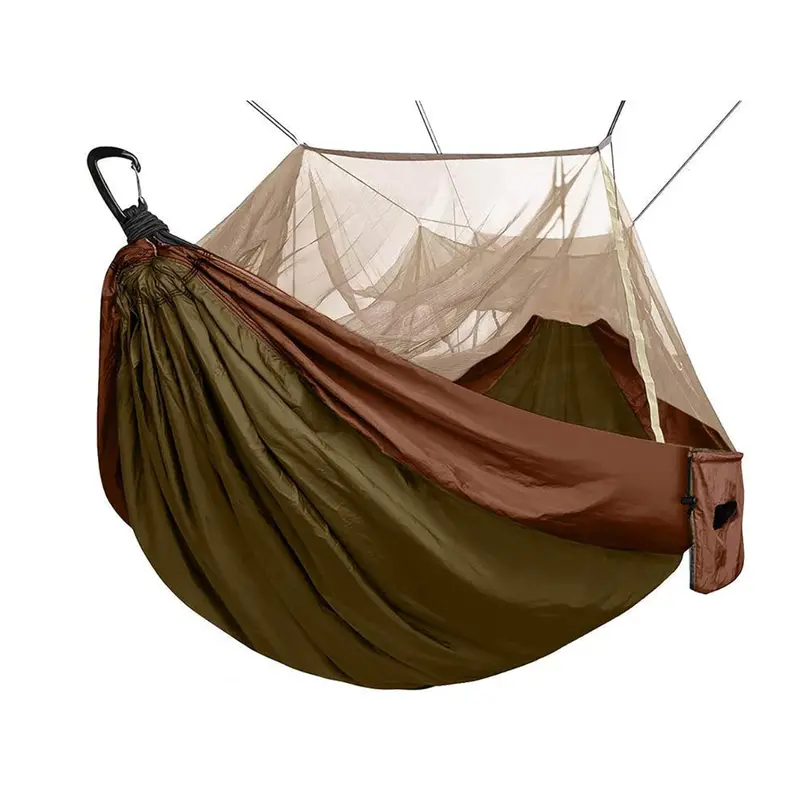 Double-Layer Camping Hammock – 78" × 118" with Integrated Insect Mesh 2