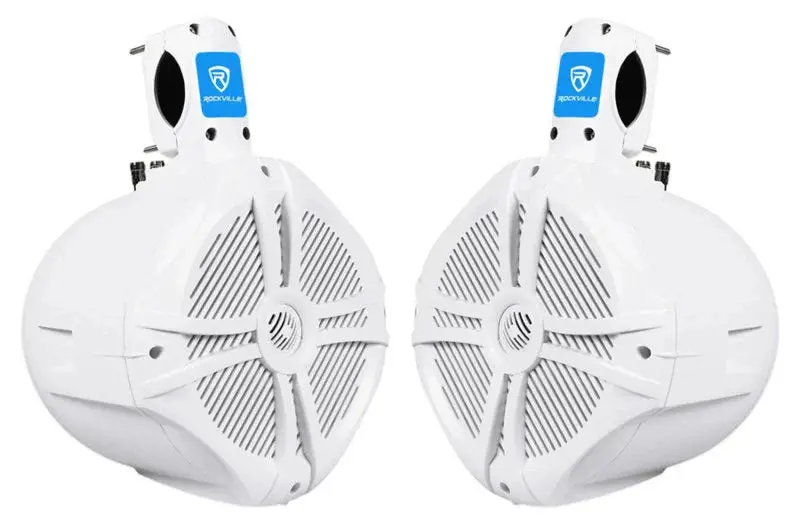 Dual 600W Waterproof Overhead Soundbar Speakers for Jeep Wrangler — 8" Roll Bar Mounts