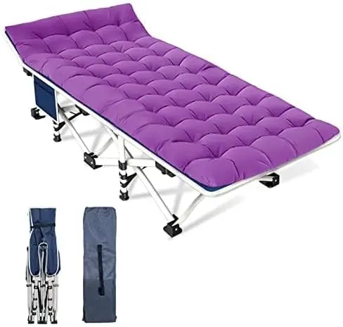 Dual Adult/Kid Folding Cot Set – Padded Mattresses, Compact Design for Home, Camp or Guest Use 1