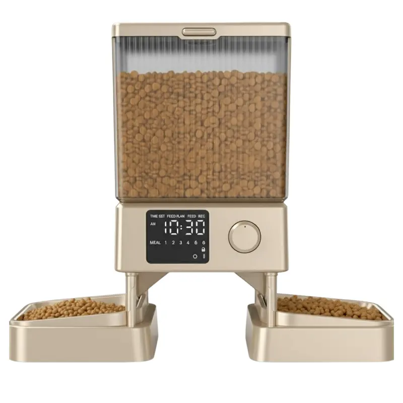 Dual-Bowl Automatic Pet Feeder with 5-Liter Dry Food Capacity 2