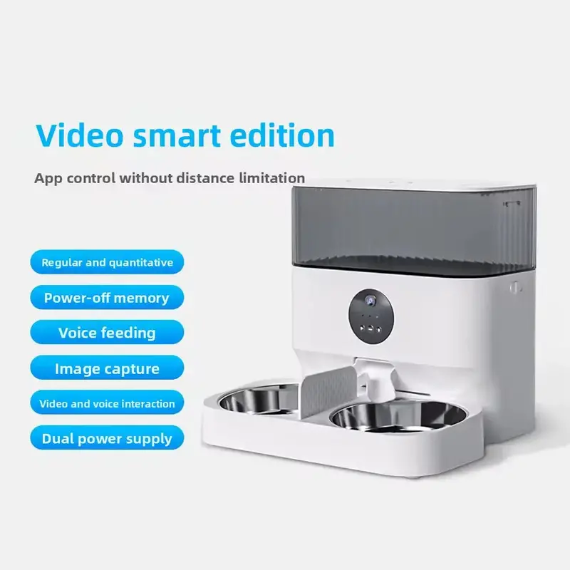 Dual-Bowl WiFi Pet Feeder – Built-in Camera, App Control, and Scheduled Meals for Two Pets 2