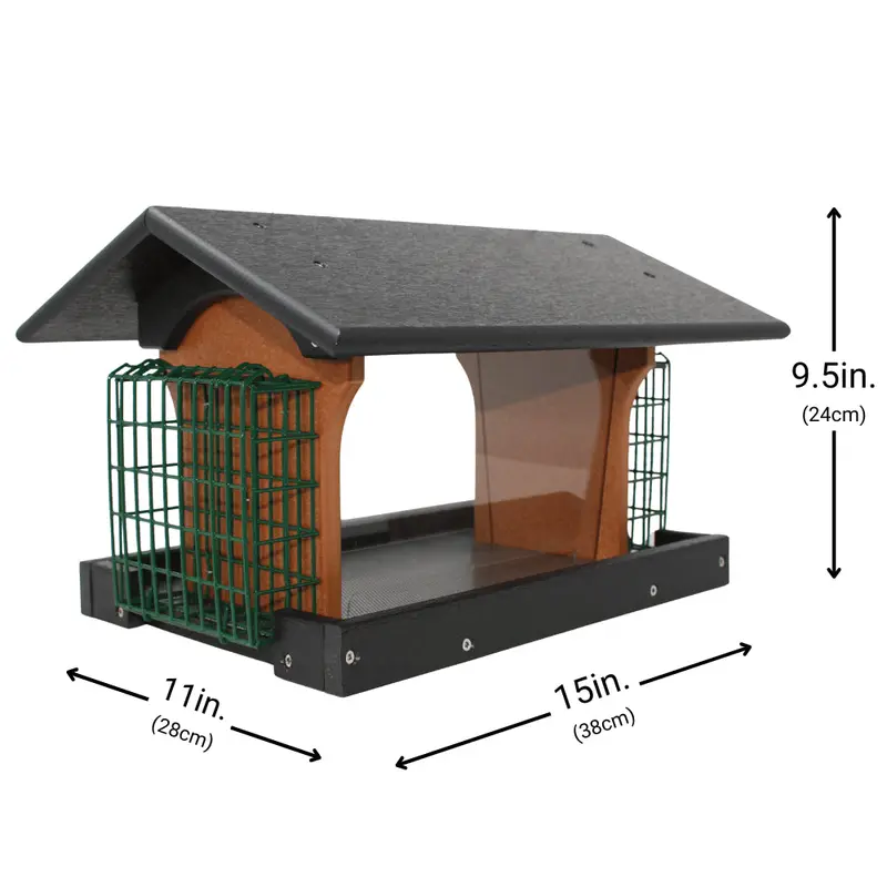Dual-Compartment Suet & Seed Bird Feeder | Deluxe Wild Bird Attraction Station 2