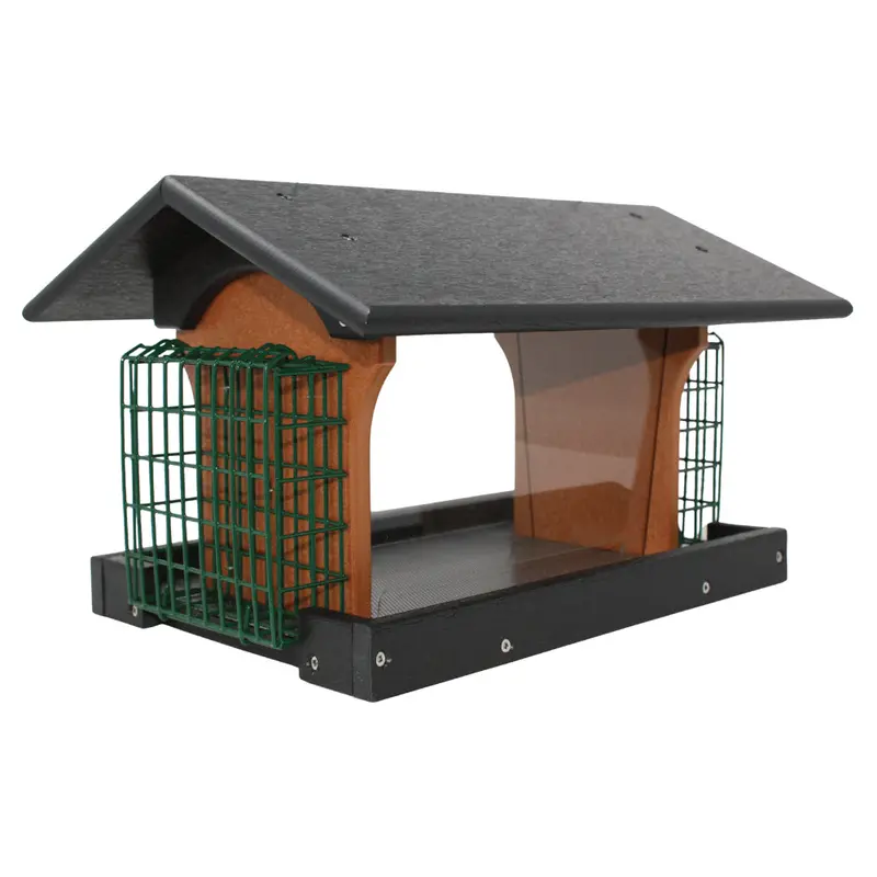 Dual-Compartment Suet & Seed Bird Feeder | Deluxe Wild Bird Attraction Station