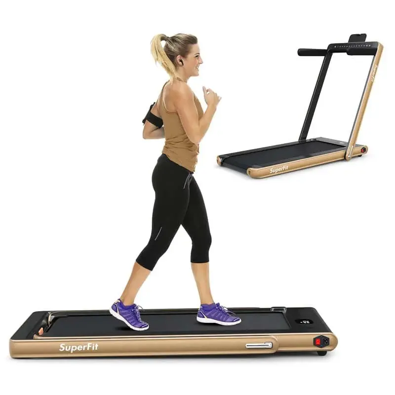 Dual-Display Folding Treadmill – 2.25HP Under-Desk Walking & Light Running Machine with Smart App Control & Remote
