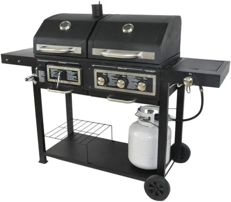 Dual-Fuel Grill: Charcoal and Propane Hybrid Cooking System for Versatile Outdoor Barbecuing
