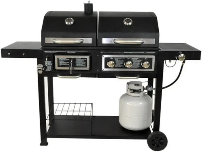 Dual-Fuel Grill: Charcoal and Propane Hybrid Cooking System for Versatile Outdoor Barbecuing