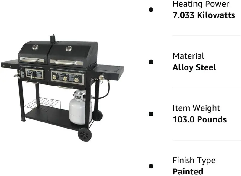 Dual-Fuel Grill: Charcoal and Propane Hybrid Cooking System for Versatile Outdoor Barbecuing