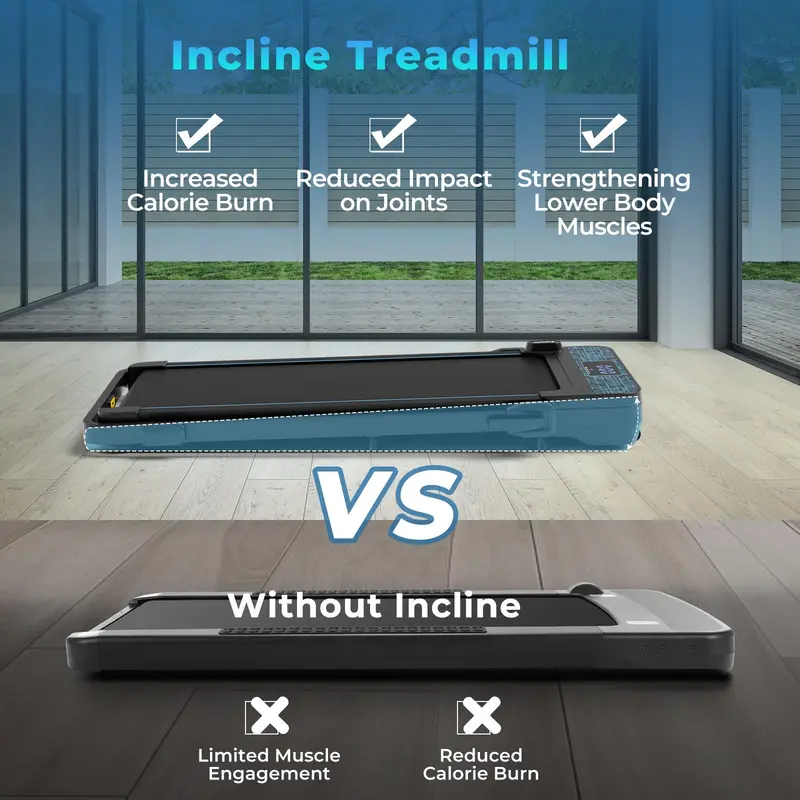 Dual-Function Folding Treadmill – 300 LB Capacity Walking Pad with Handlebar, Remote & App Control, Under-Desk Design