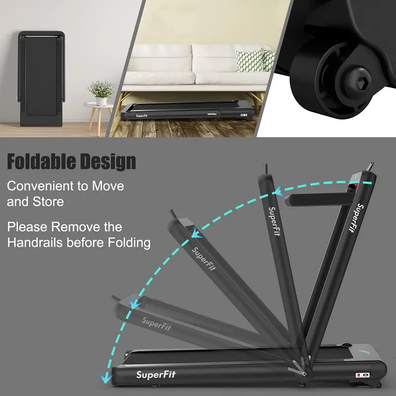 Dual-Function Folding Treadmill – 4.75HP Under-Desk Model with App Compatibility