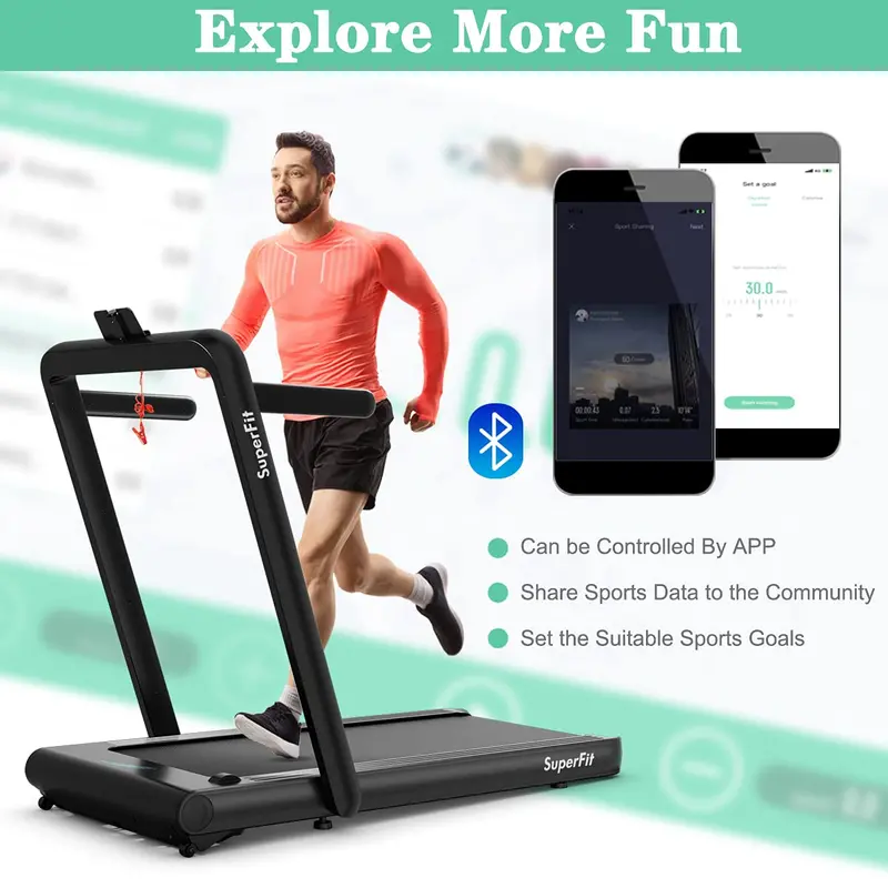 Dual-Function Folding Treadmill – 4.75HP Under-Desk Model with App Compatibility
