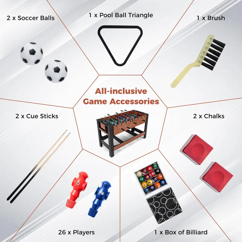 Dual-Function Foosball and Pool Table (54") for Indoor or Outdoor Recreation