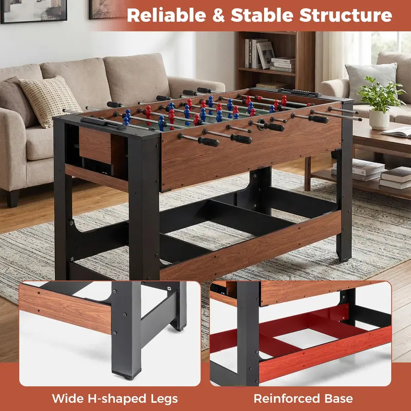 Dual-Function Foosball and Pool Table (54") for Indoor or Outdoor Recreation