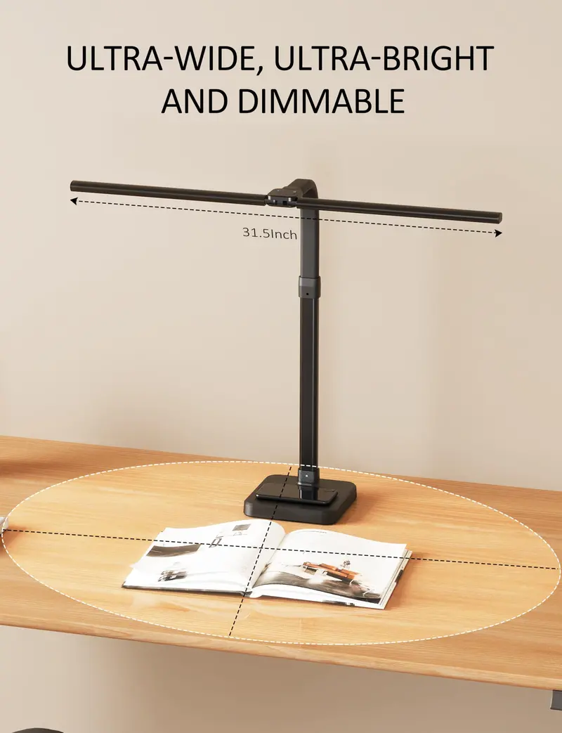 Dual-Head Architect LED Desk Lamp – 24W, 5 Brightness Levels & Flexible Gooseneck for Precision Tasks