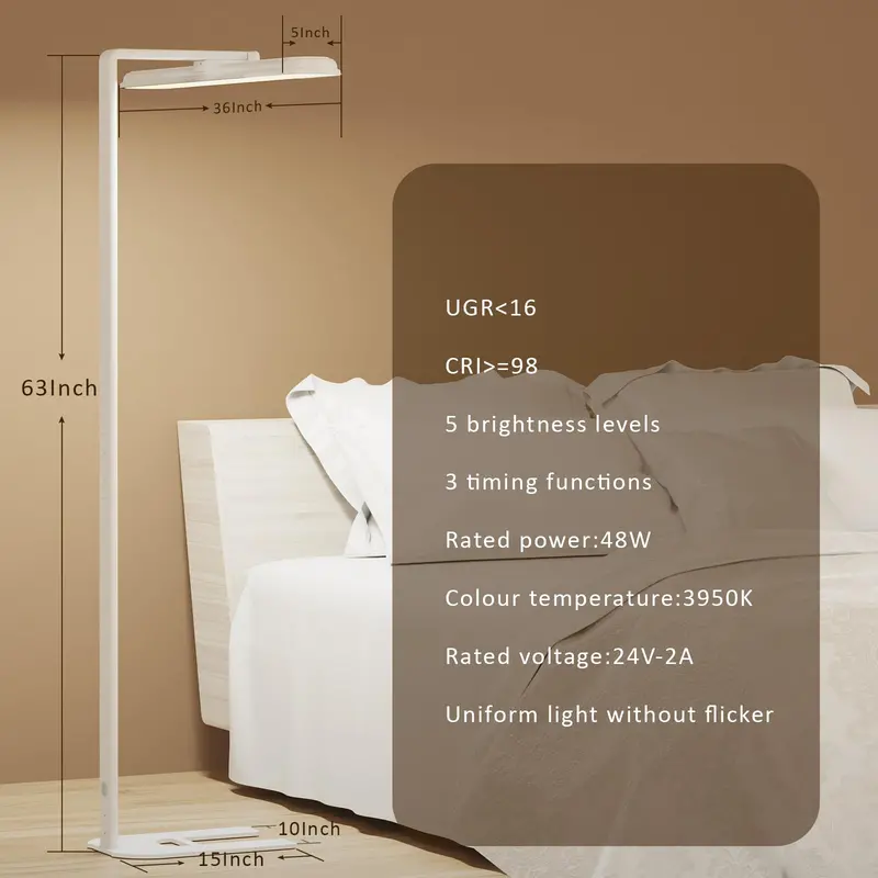 Dual-Head LED Desk Lamp for Home Office – 24W Dimmable, 5 Color Temperatures & Brightness Levels, Flexible Gooseneck Design