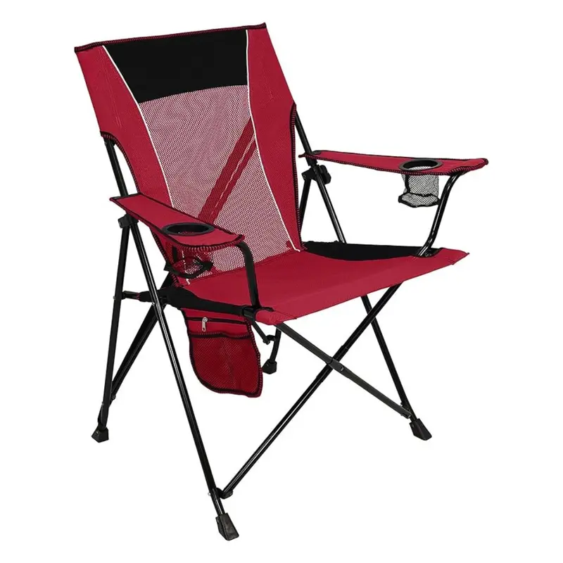 Dual-Lock Folding Camp Chair with Built-In Cup Holders and Compact Carry Bag