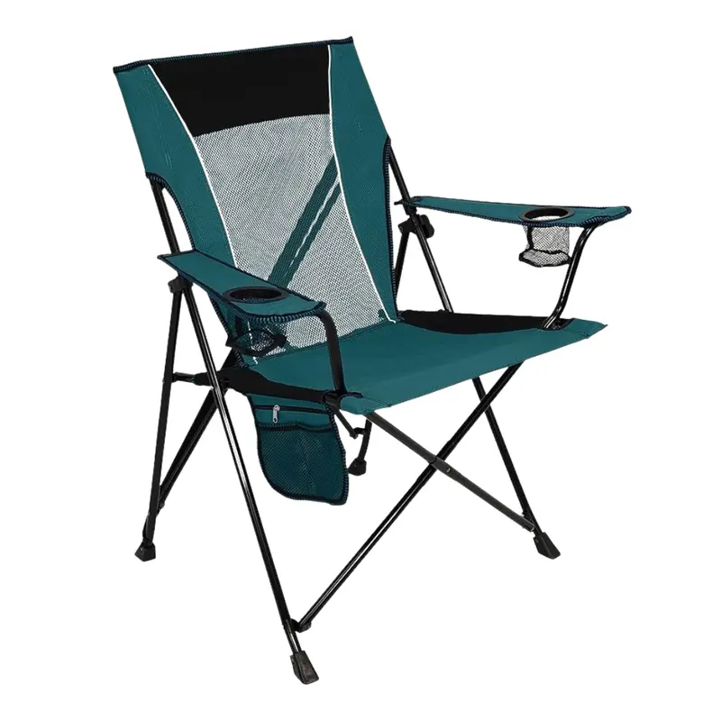 Dual-Lock Folding Camp Chair with Built-In Cup Holders and Compact Carry Bag