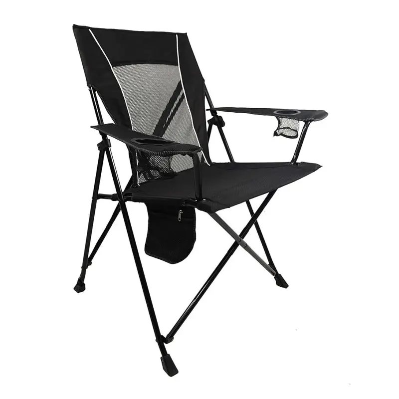 Dual-Lock Folding Camp Chair with Built-In Cup Holders and Compact Carry Bag