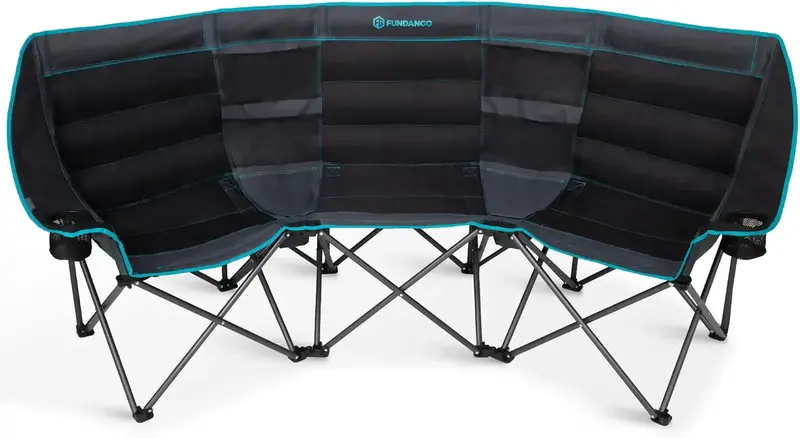 Dual-Person Extra-Wide Camping Chair with Integrated Cooler — 1000 lb Capacity