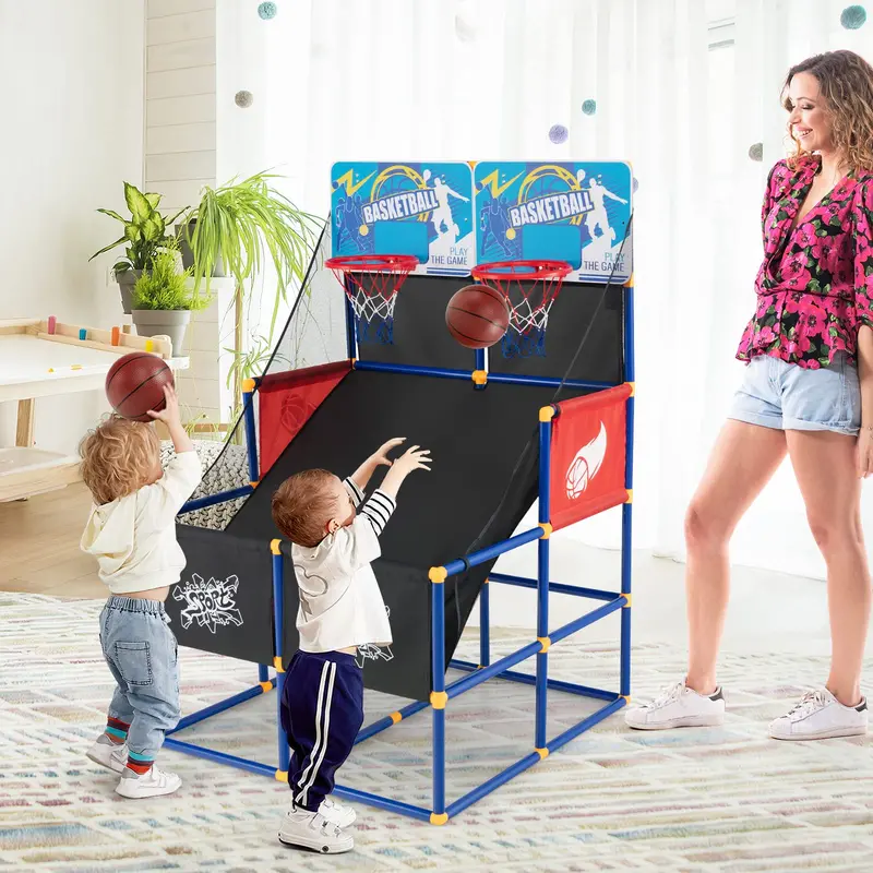 Dual-Player Kids’ Basketball Arcade Game with 4 Balls and Inflation Pump 2