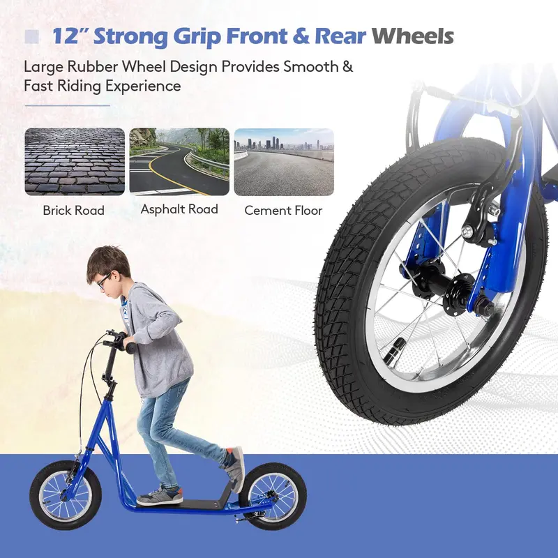 Dual-Purpose Kick Scooter – Lightweight Carbon Steel Frame for Kids and Adults