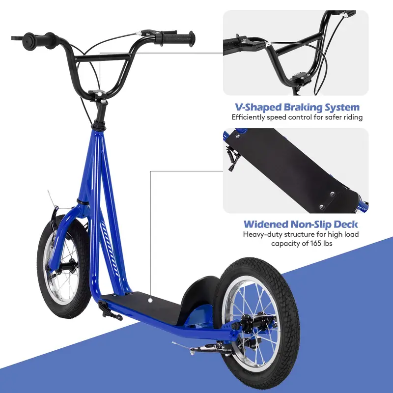 Dual-Purpose Kick Scooter – Lightweight Carbon Steel Frame for Kids and Adults