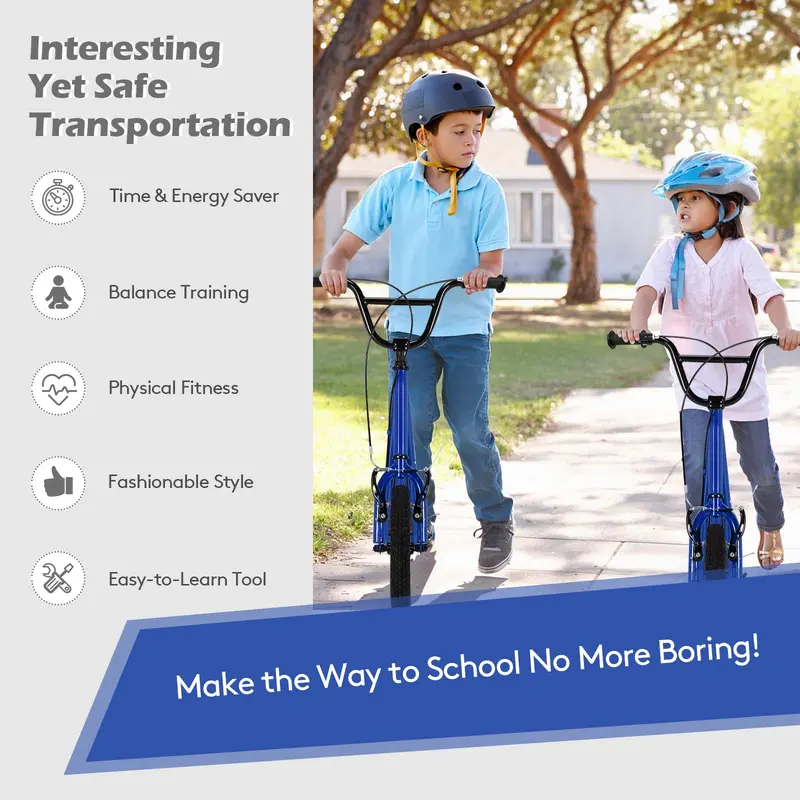 Dual-Purpose Kick Scooter – Lightweight Carbon Steel Frame for Kids and Adults
